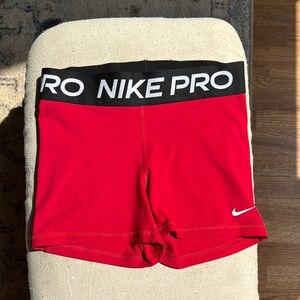 Nike Red Compression Shorts Athletic Fit